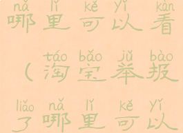 淘宝举报了哪里可以看(淘宝举报了哪里可以看到)