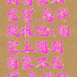 淘宝上遇到商家不发货,怎样投诉他(淘宝上遇到商家不发货,怎样投诉他们)