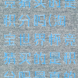 淘宝世界杯竞猜买的是积分吗(淘宝世界杯竞猜买的是积分吗是真的吗)