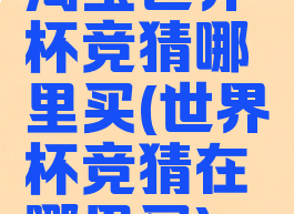 淘宝世界杯竞猜哪里买(世界杯竞猜在哪里买)