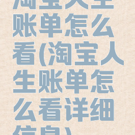 淘宝人生账单怎么看(淘宝人生账单怎么看详细信息)
