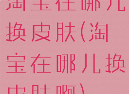 淘宝在哪儿换皮肤(淘宝在哪儿换皮肤啊)