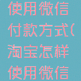 淘宝怎么使用微信付款方式(淘宝怎样使用微信付款方式)