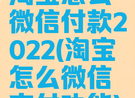 淘宝怎么微信付款2022(淘宝怎么微信支付功能)