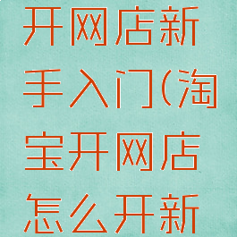 淘宝怎么开网店新手入门(淘宝开网店怎么开新手)