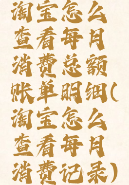 淘宝怎么查看每月消费总额账单明细(淘宝怎么查看每月消费记录)