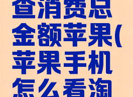 淘宝怎么查消费总金额苹果(苹果手机怎么看淘宝总消费)