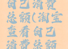 淘宝查看自己消费总额(淘宝查看自己消费总额苹果手机)