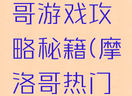 游玩摩洛哥游戏攻略秘籍(摩洛哥热门游记)