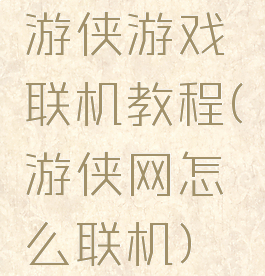 游侠游戏联机教程(游侠网怎么联机)