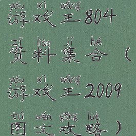 游戏王804资料集合(游戏王2009图文攻略)