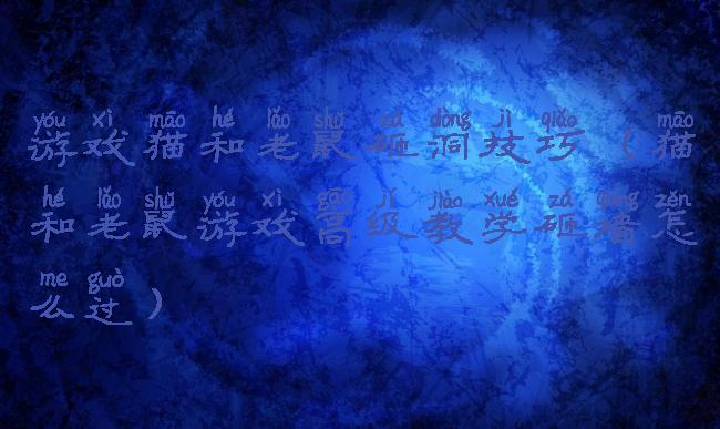 游戏猫和老鼠砸洞技巧(猫和老鼠游戏高级教学砸墙怎么过)