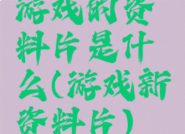 游戏的资料片是什么(游戏新资料片)