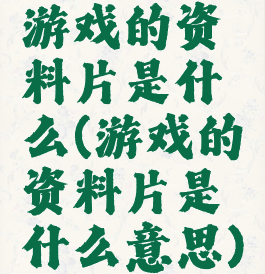 游戏的资料片是什么(游戏的资料片是什么意思)