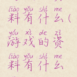 游戏的资料有什么(游戏的资料有什么特点)