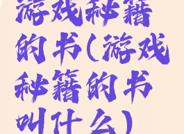 游戏秘籍的书(游戏秘籍的书叫什么)