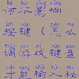 游戏秘籍如何不影响按键(怎么调游戏键盘才能输入秘籍)