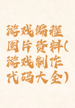 游戏编程图片资料(游戏制作代码大全)