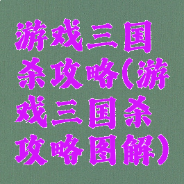 游戏三国杀攻略(游戏三国杀攻略图解)