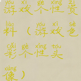 游戏个性资料(游戏色彩个性头像)