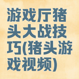 游戏厅猪头大战技巧(猪头游戏视频)