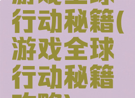 游戏全球行动秘籍(游戏全球行动秘籍攻略)