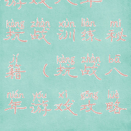 游戏八年抗战训练秘籍(抗战八年游戏攻略)