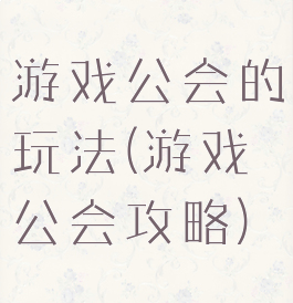 游戏公会的玩法(游戏公会攻略)
