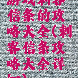 游戏刺客信条的攻略大全(刺客信条攻略大全详细)