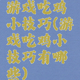 游戏吃鸡小技巧(游戏吃鸡小技巧有哪些)