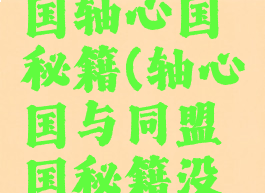 游戏同盟国轴心国秘籍(轴心国与同盟国秘籍没用)