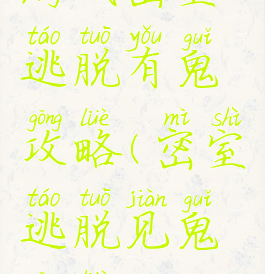 游戏密室逃脱有鬼攻略(密室逃脱见鬼攻略)