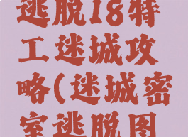 游戏密室逃脱18特工迷城攻略(迷城密室逃脱图文攻略)