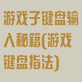 游戏子键盘输入秘籍(游戏键盘指法)