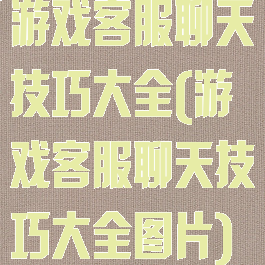 游戏客服聊天技巧大全(游戏客服聊天技巧大全图片)