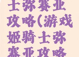 游戏姬骑士弥赛亚攻略(游戏姬骑士弥赛亚攻略视频)