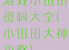 游戏小田田资料大全(小田田大神攻略)