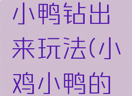 游戏小鸡小鸭钻出来玩法(小鸡小鸭的游戏)