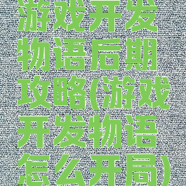 游戏开发物语后期攻略(游戏开发物语怎么开局)