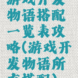 游戏开发物语搭配一览表攻略(游戏开发物语所有搭配)