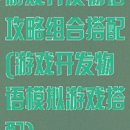 游戏开发物语攻略组合搭配(游戏开发物语模拟游戏搭配)