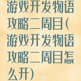 游戏开发物语攻略二周目(游戏开发物语攻略二周目怎么开)