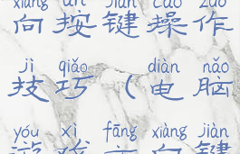 游戏控制方向按键操作技巧(电脑游戏方向键)