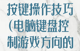 游戏控制方向按键操作技巧(电脑键盘控制游戏方向的按键)