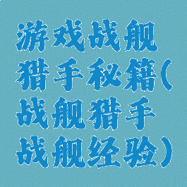 游戏战舰猎手秘籍(战舰猎手战舰经验)