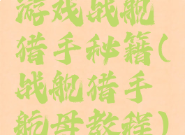 游戏战舰猎手秘籍(战舰猎手航母教程)