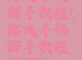 游戏手柄新手教程(游戏手柄新手教程视频)