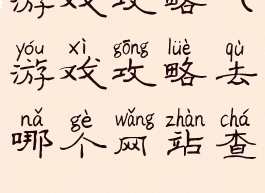 游戏攻略(游戏攻略去哪个网站查)