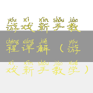 游戏新手教程详解(游戏新手教学)