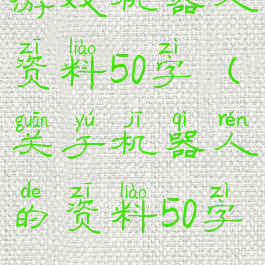游戏机器人资料50字(关于机器人的资料50字)